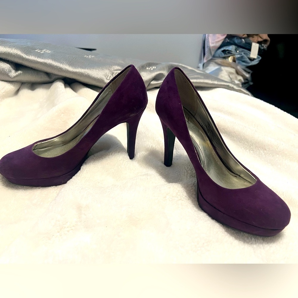 Style & Co Purple Suede Heels Sz 7